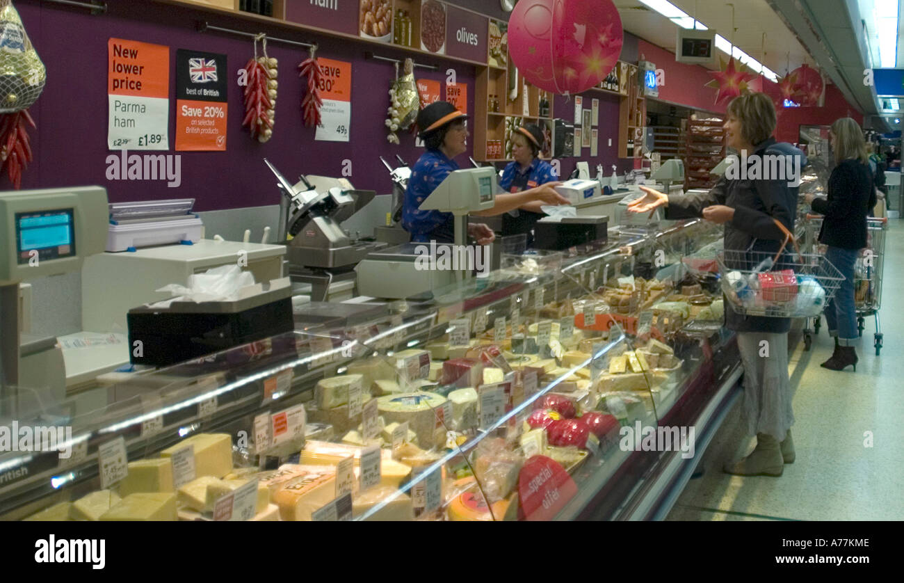 Shoppers at Sainsbury's Supermarket Deli Counter Norwich Norfolk UK