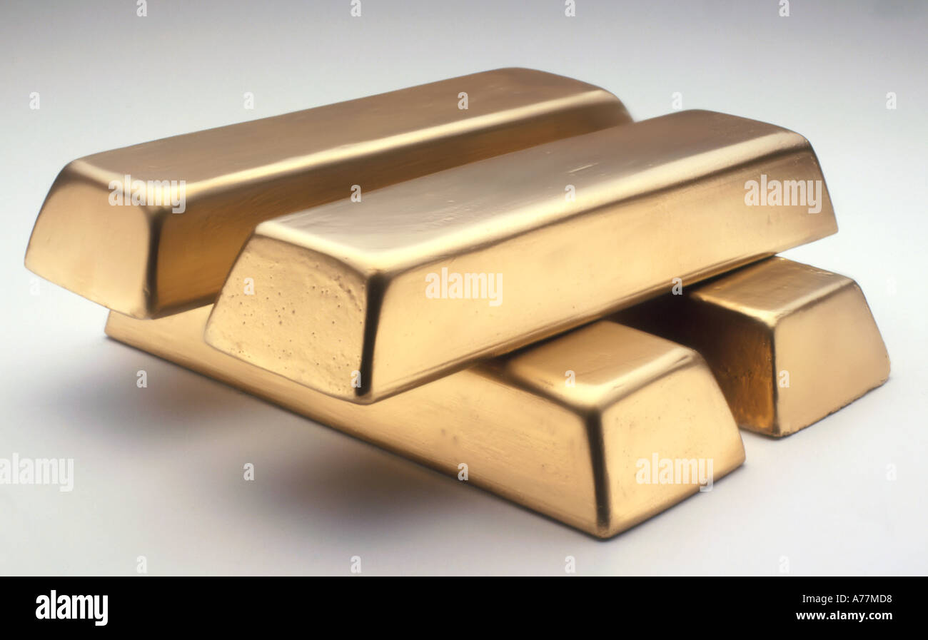 Gold bars or bullion Stock Photo - Alamy