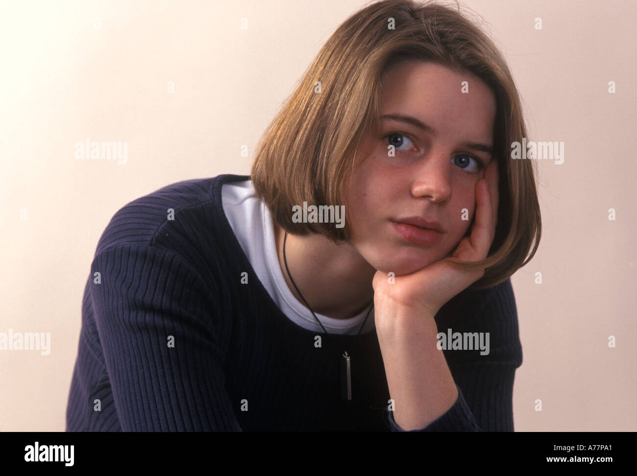 Portrait Of Brown Haired Teenage Girl Stock Photo 3836576 Alamy