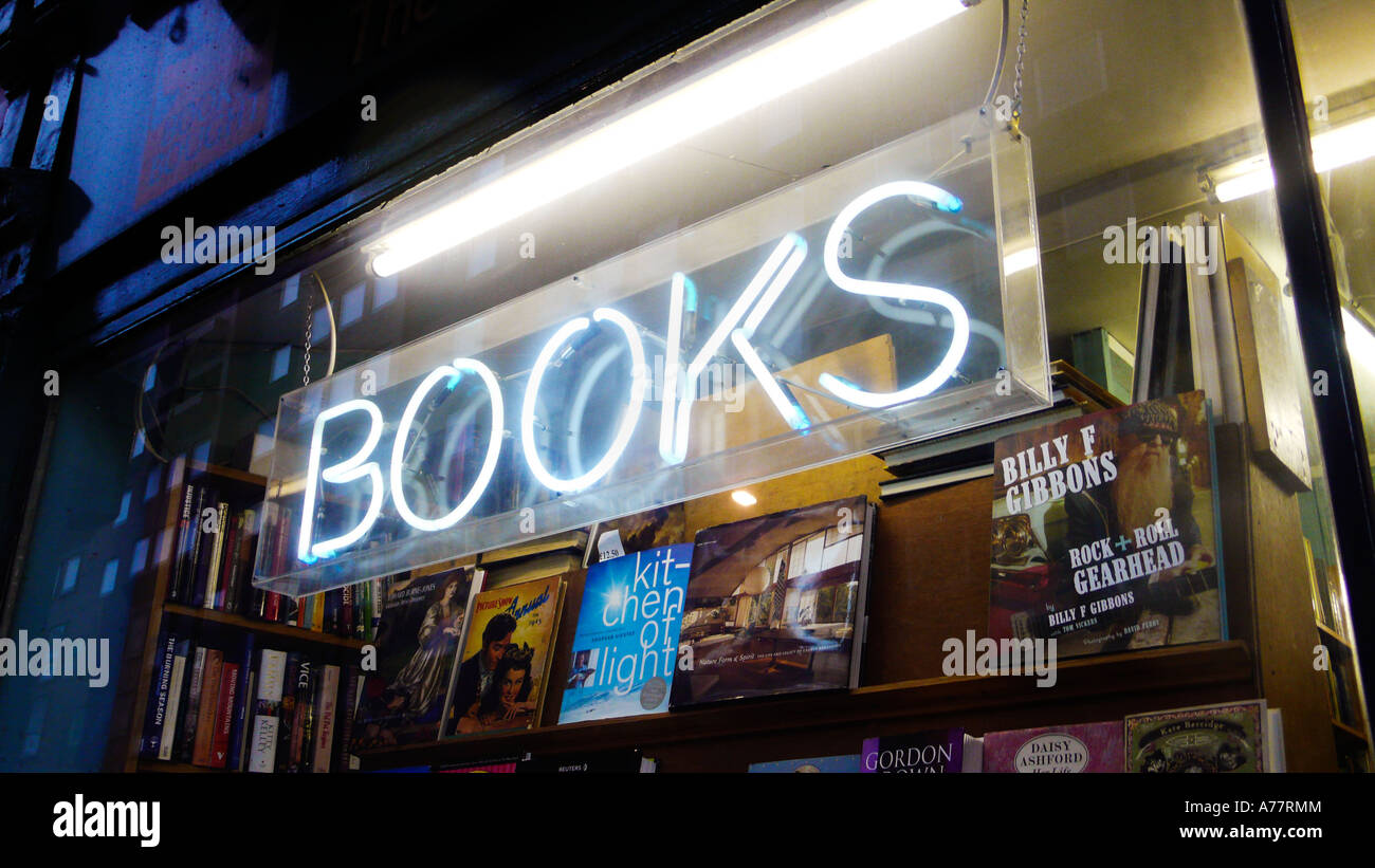 Book store window in Charing Cross Road in London Stock Photo