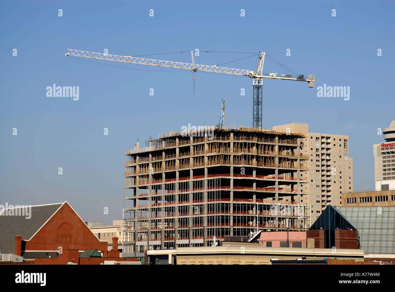 New Construction Office Skyscrapers crane heavy equipment Nashville