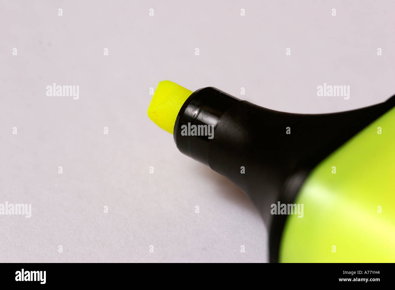 Yellow highlighter tip Stock Photo Alamy