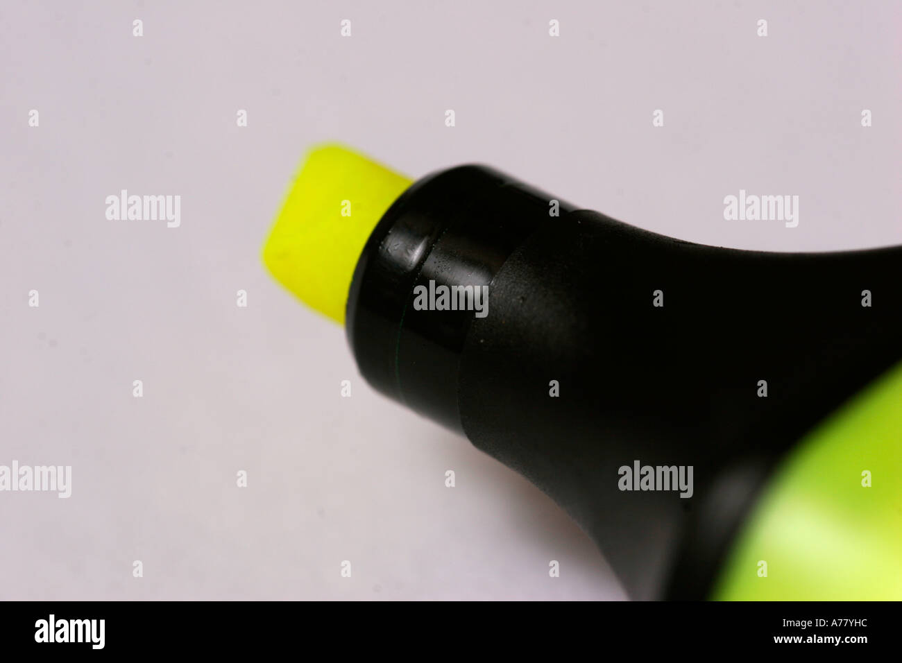 Yellow highlighter tip Stock Photo