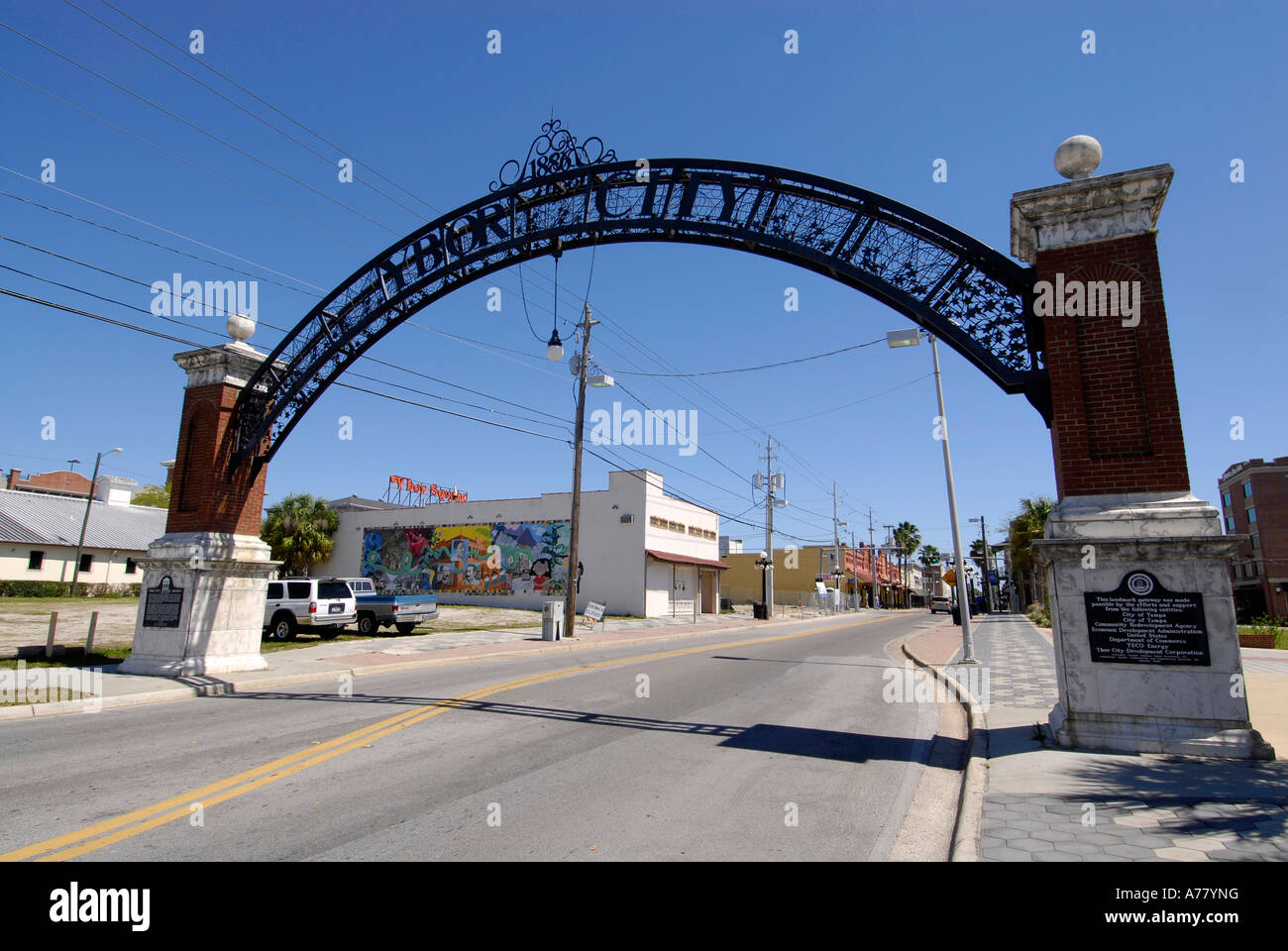 Gates to Central Ybor City of Tampa Florida FL Stock Photo