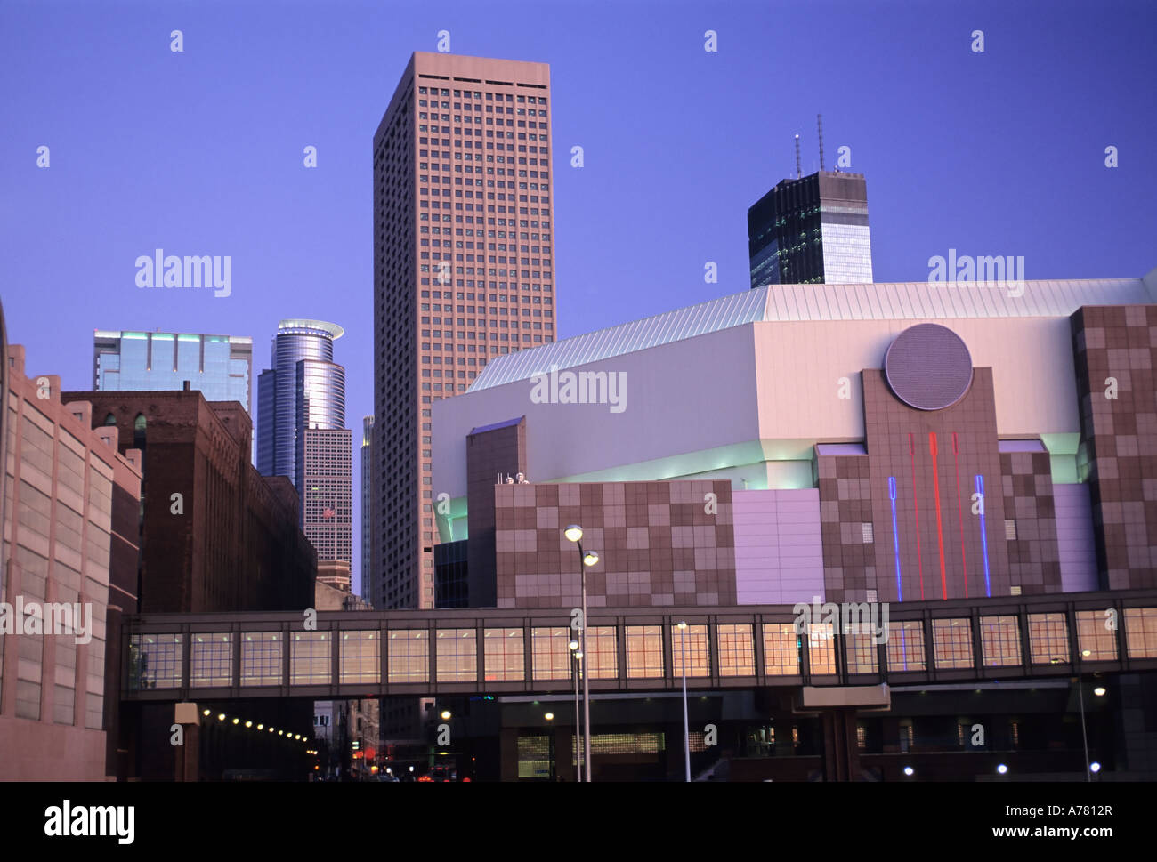 Minneapolis Minnesota Target Center and Skyway Stock Photo