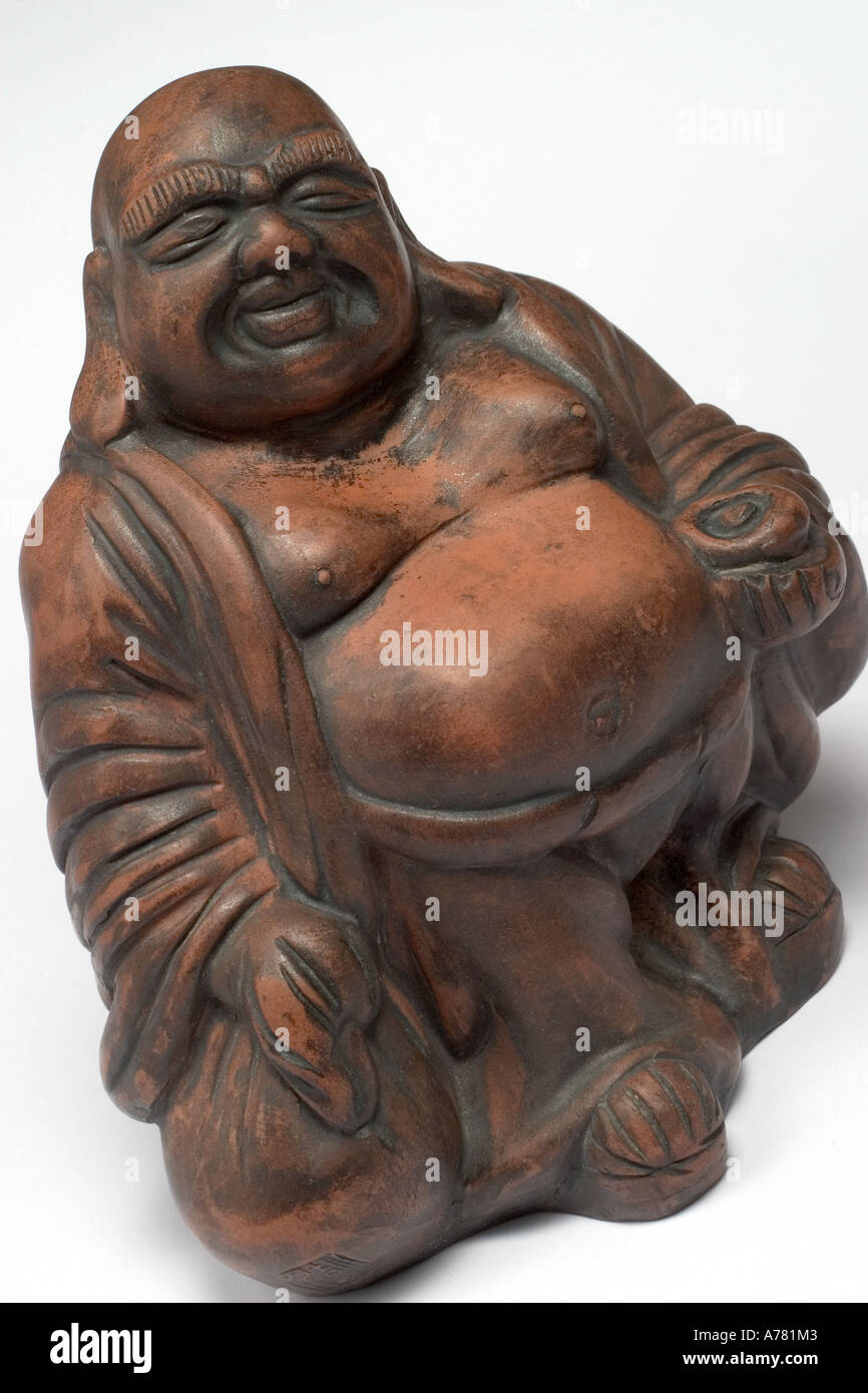 Carved wooden Buddha Stock Photo
