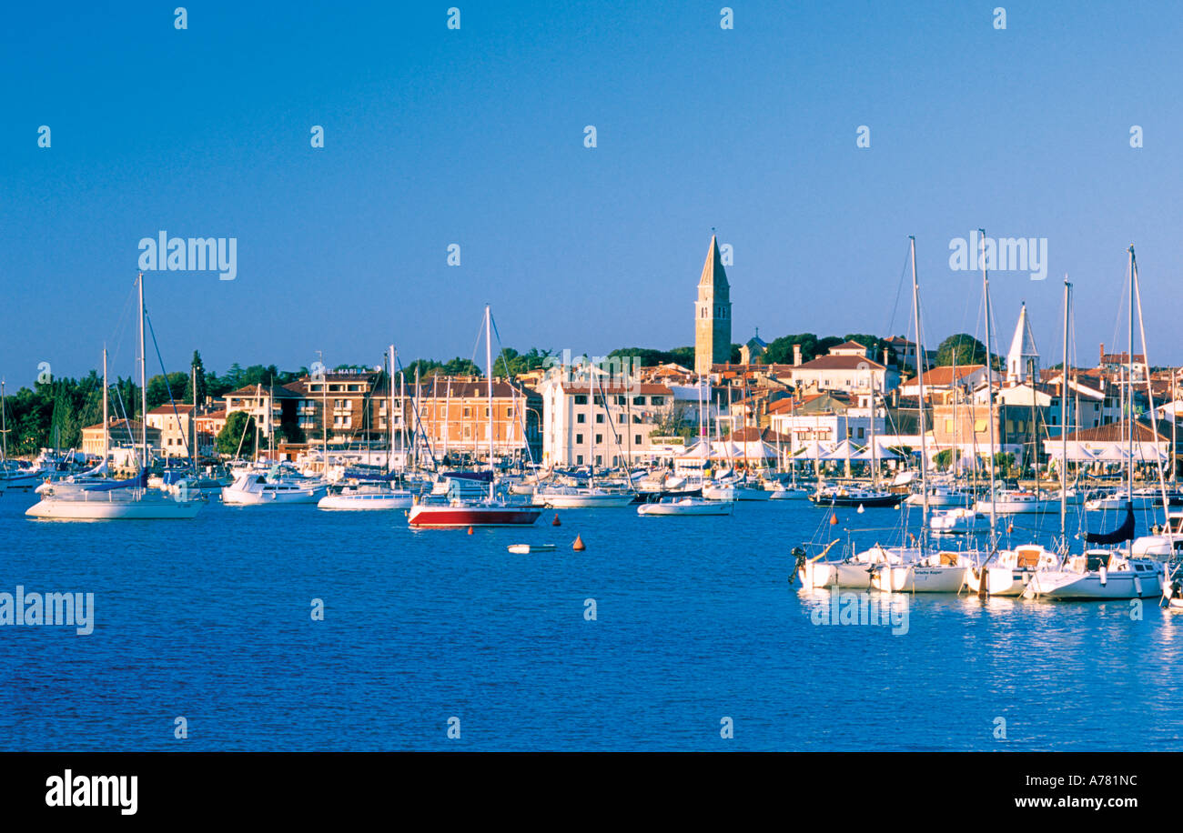 View of the harbour and village of Izola, Slovenia, Europe Stock Photo