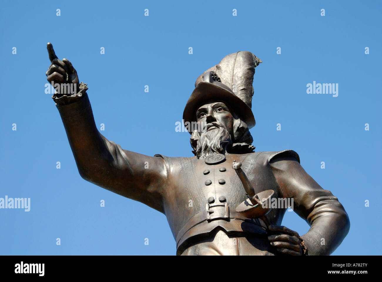 Juan Ponce de Leon Monument located in Gilchrest Park in Punta Gorda Florida FL Stock Photo