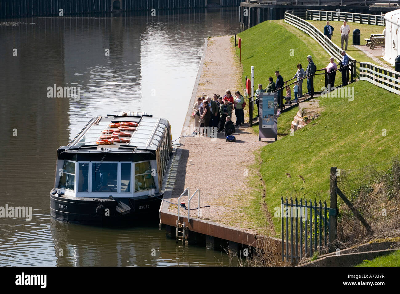 UK Cheshire Vale Royal Northwich Anderton Lift passengers boarding