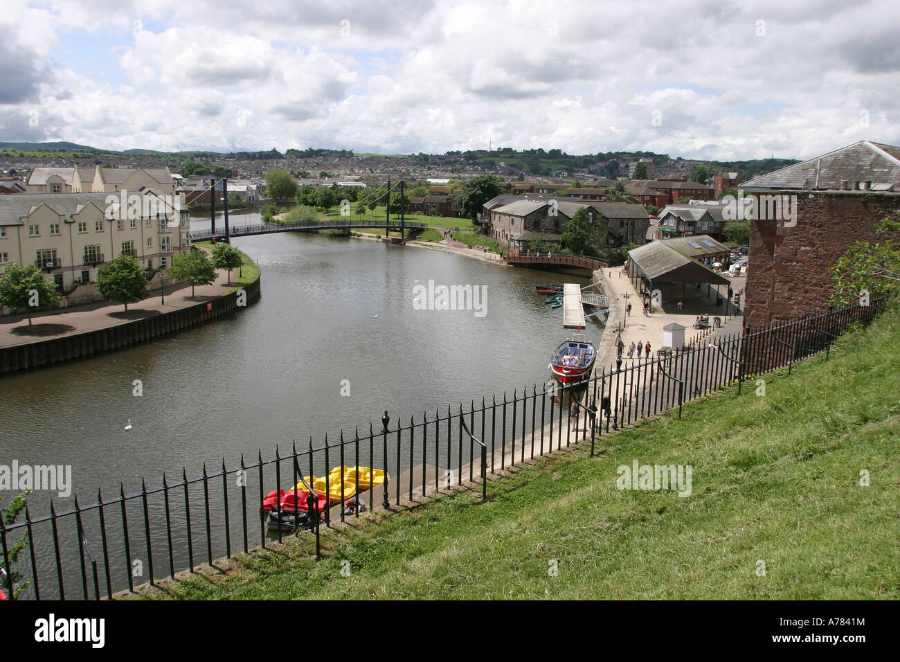 UK Devon Exeter Exe River from Colleton Crescent Stock Photo