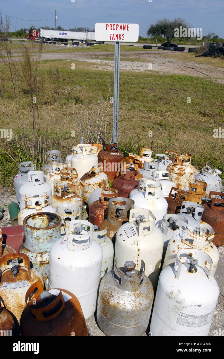 Reduce Reuse Recycle propane gas tanks Stock Photo Alamy