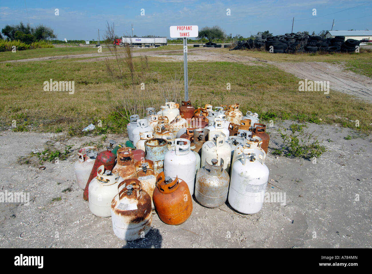 Reduce Reuse Recycle propane gas tanks Stock Photo Alamy