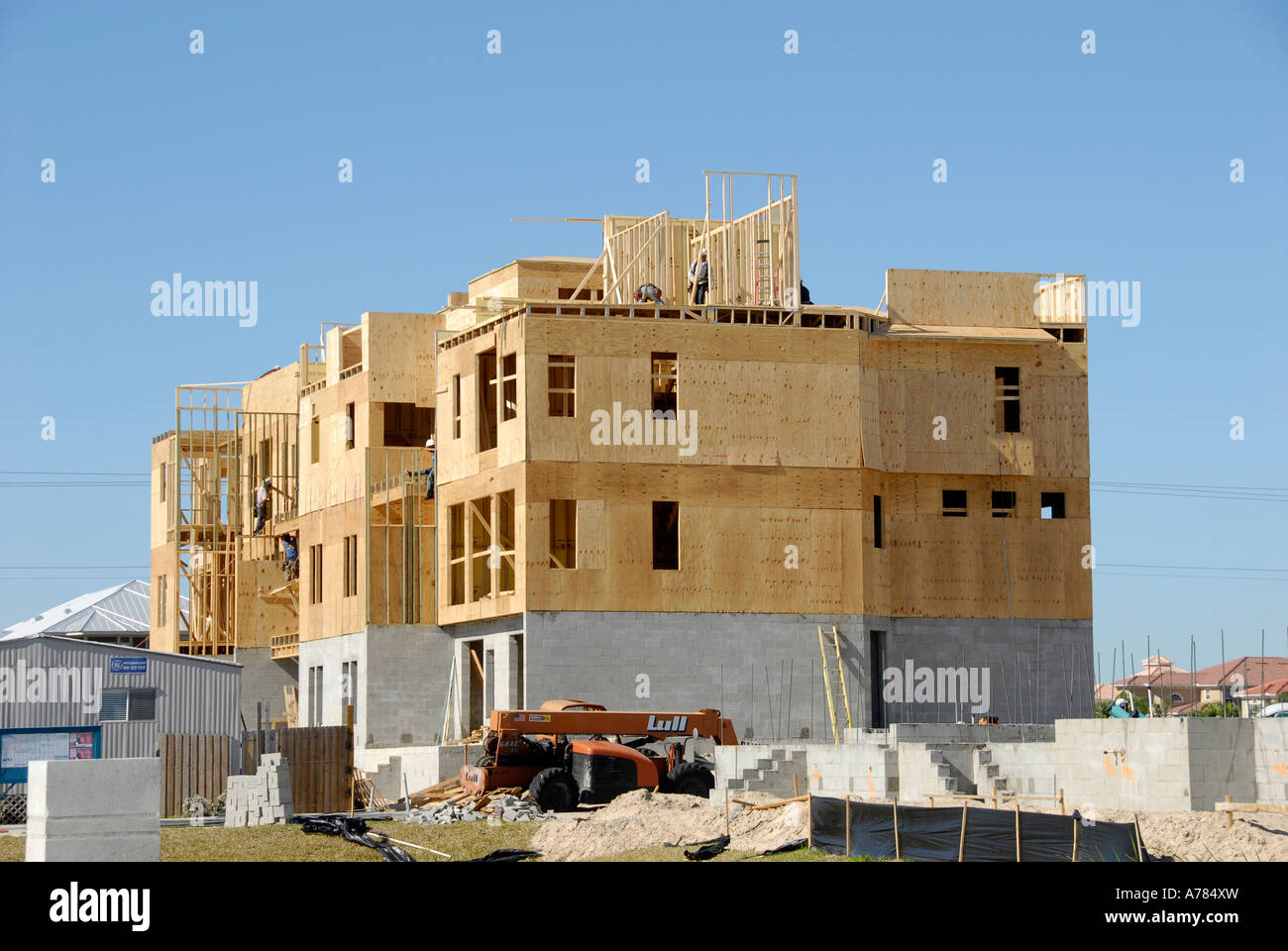 New Multiple Dwelling Home Construction in Florida FL FLA USA US Stock Photo