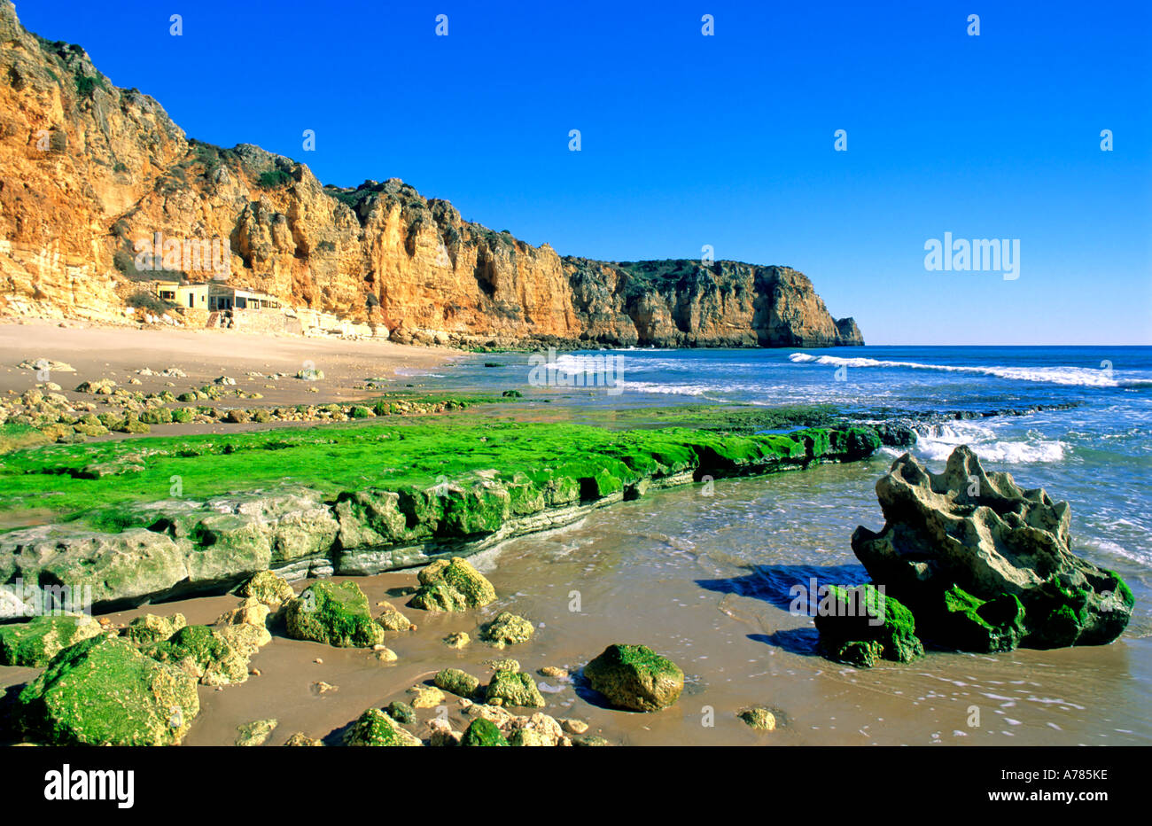 Beach Praia Porto de Mos, Lagos, Algarve, Portugal Stock Photo - Alamy
