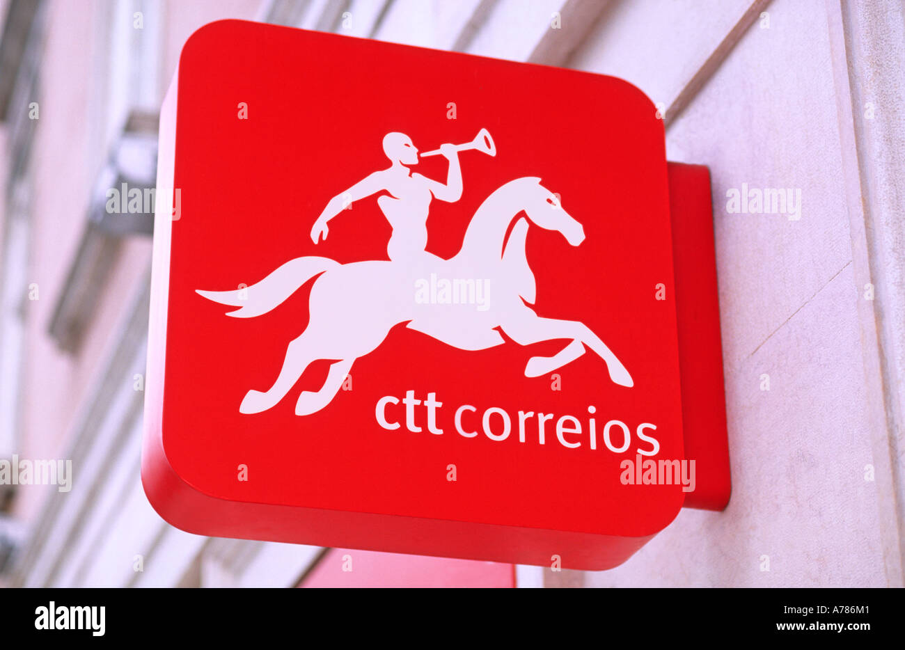 Logo of the portuguese Public Postal Service CTT Lisbon Portugal Europe  Stock Photo - Alamy