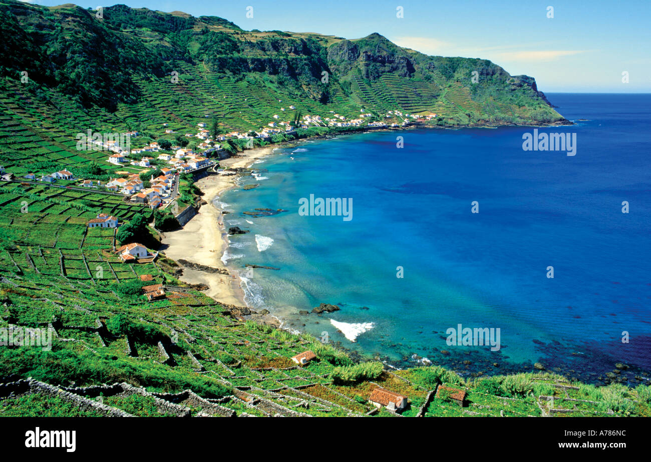 Portugal, Azores: View to Sao Lourenco Bay Island at the island of  Santa Maria Stock Photo