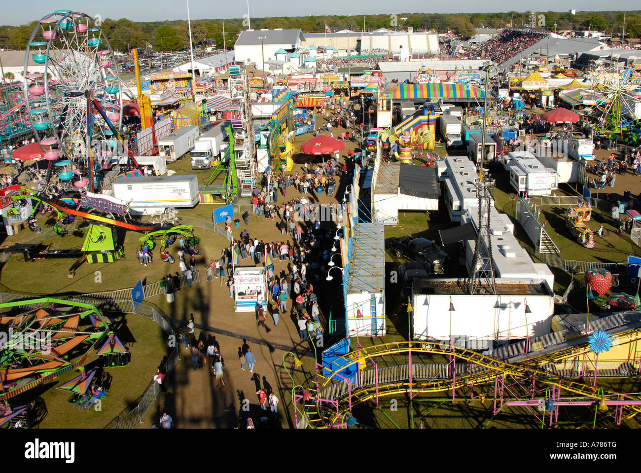 Aerial View of Strawberry Festival Plant City Florida FL FLA USA US