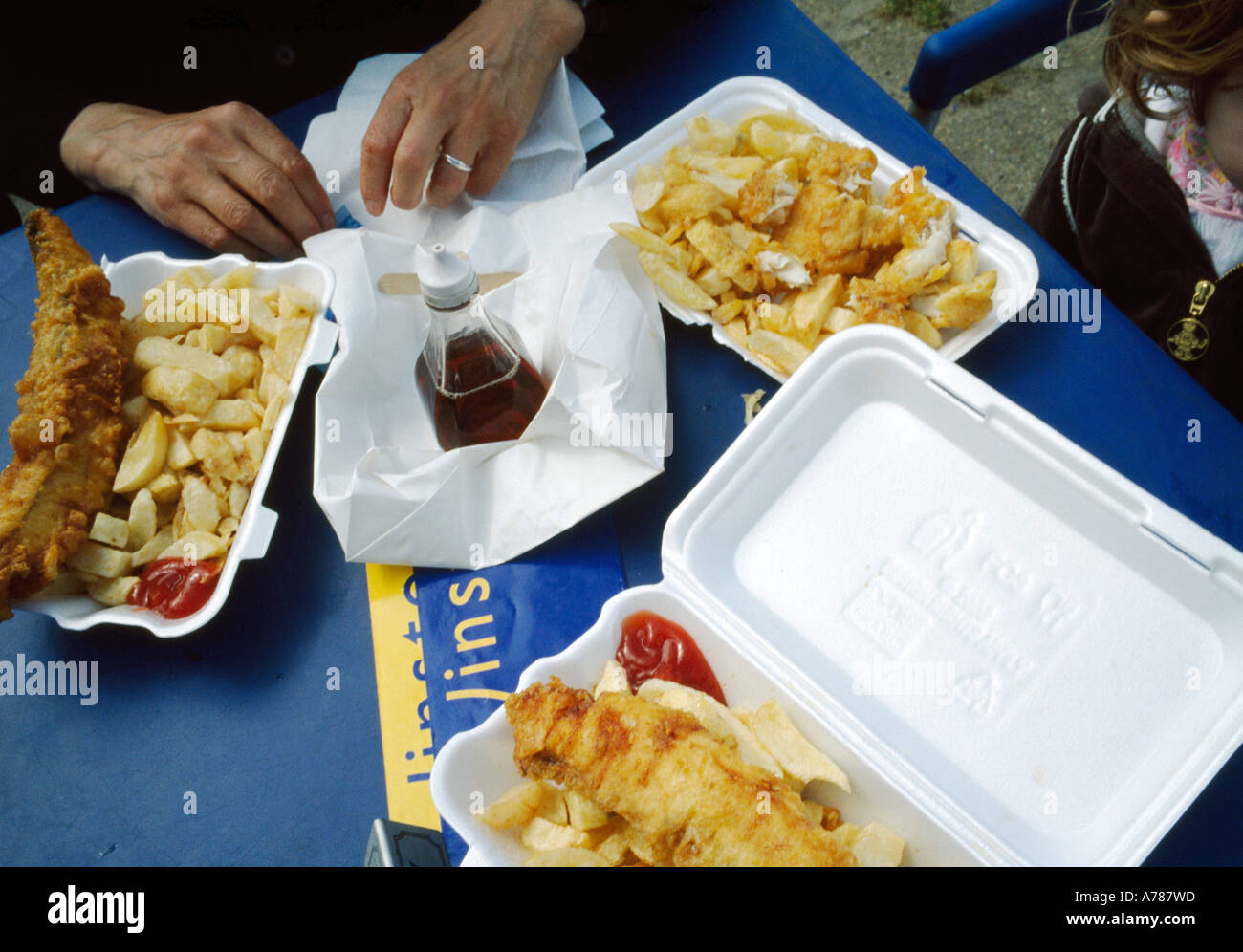 English Fish and Chips-Brighton UK Stock Photo