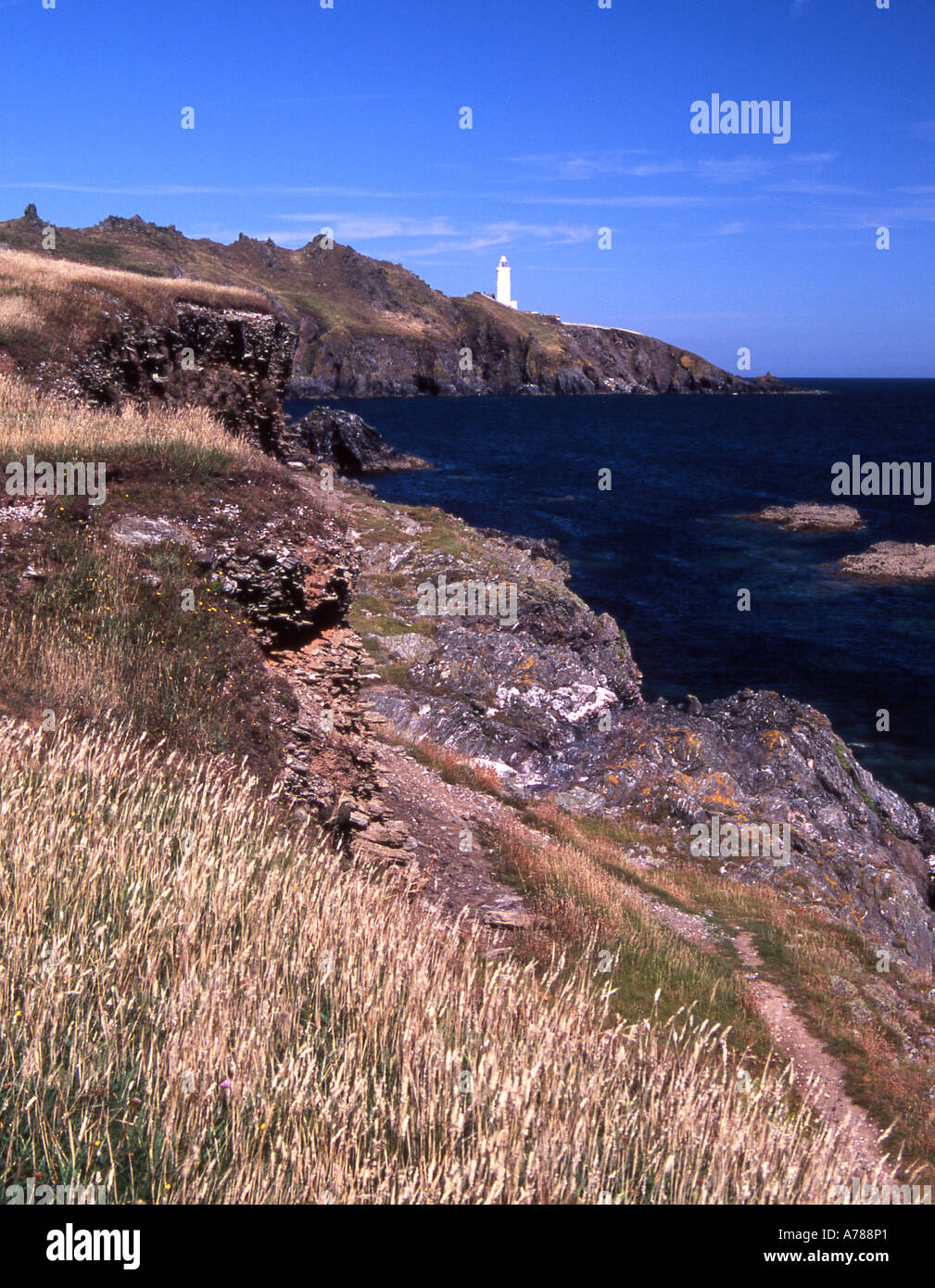 Lighthouse at Start Point on the south Devon coast Stock Photo Alamy