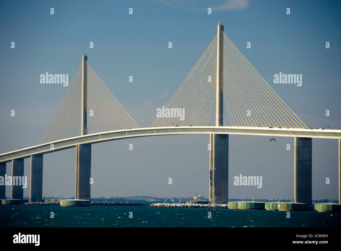 Sunshine Skyway Bridge in Florida Tampa Hillsborough County Gulf West Central Stock Photo