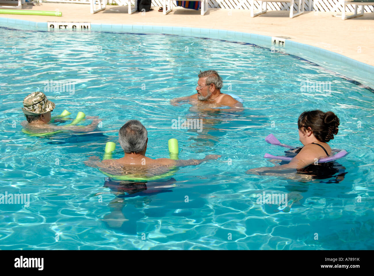 Senior Citizens Enjoying Swimming Pool High Resolution Stock Photography And Images Alamy
