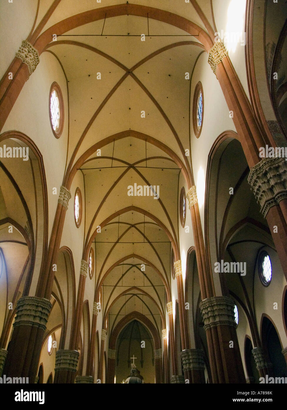 interior view of the church of Bologna Duomo cathedral of San Petronio