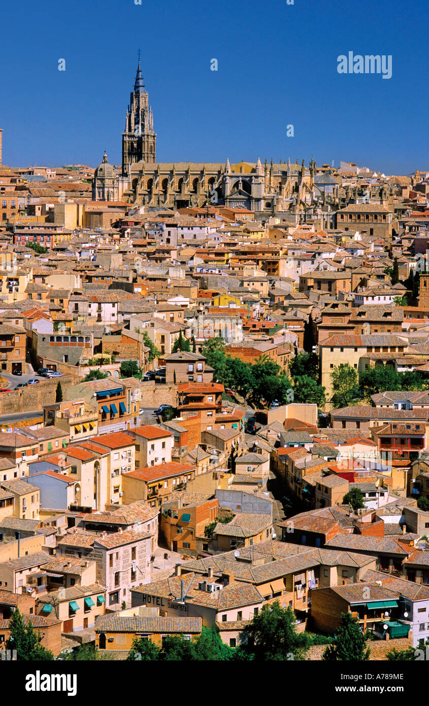 View of Worldheritage town Toledo from the Ronda del Toldeo Toledo Castilla La Mancha Spain Europe Stock Photo