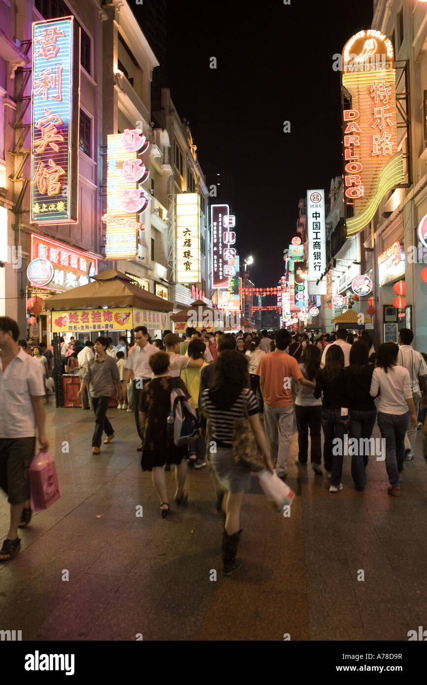 Guangzhou, Guangdong province, China, city scene at night Stock Photo