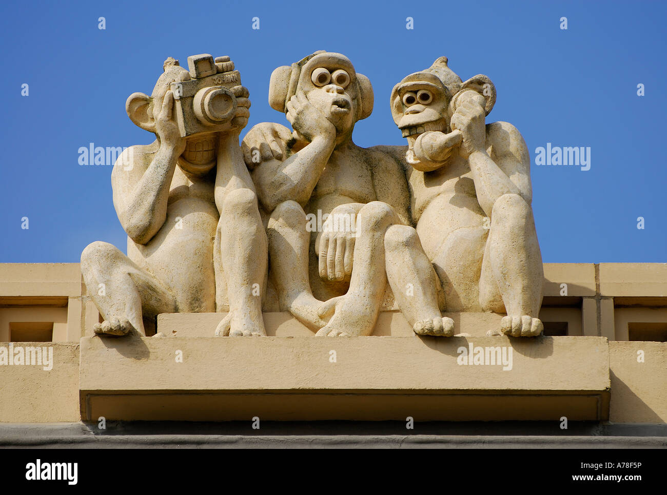 three wise monkeys Stock Photo