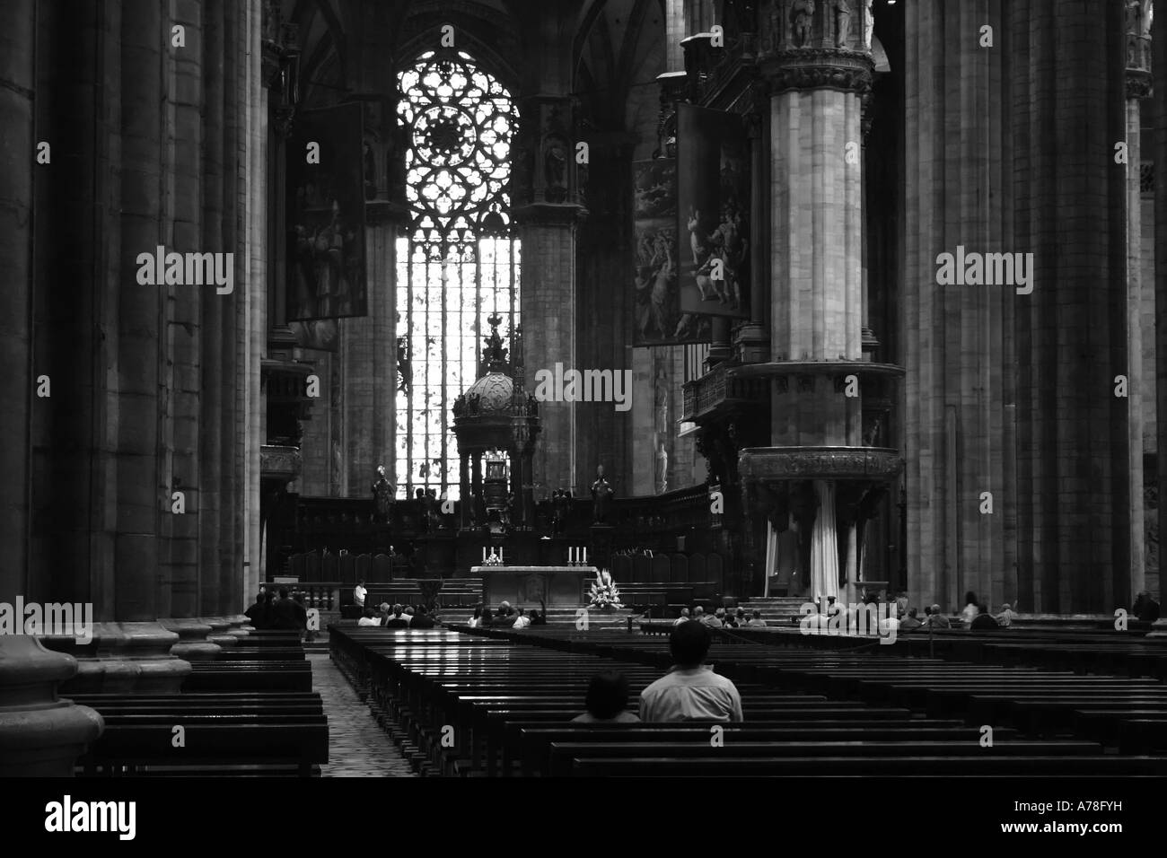 Interior view of the cathedral Stock Photo