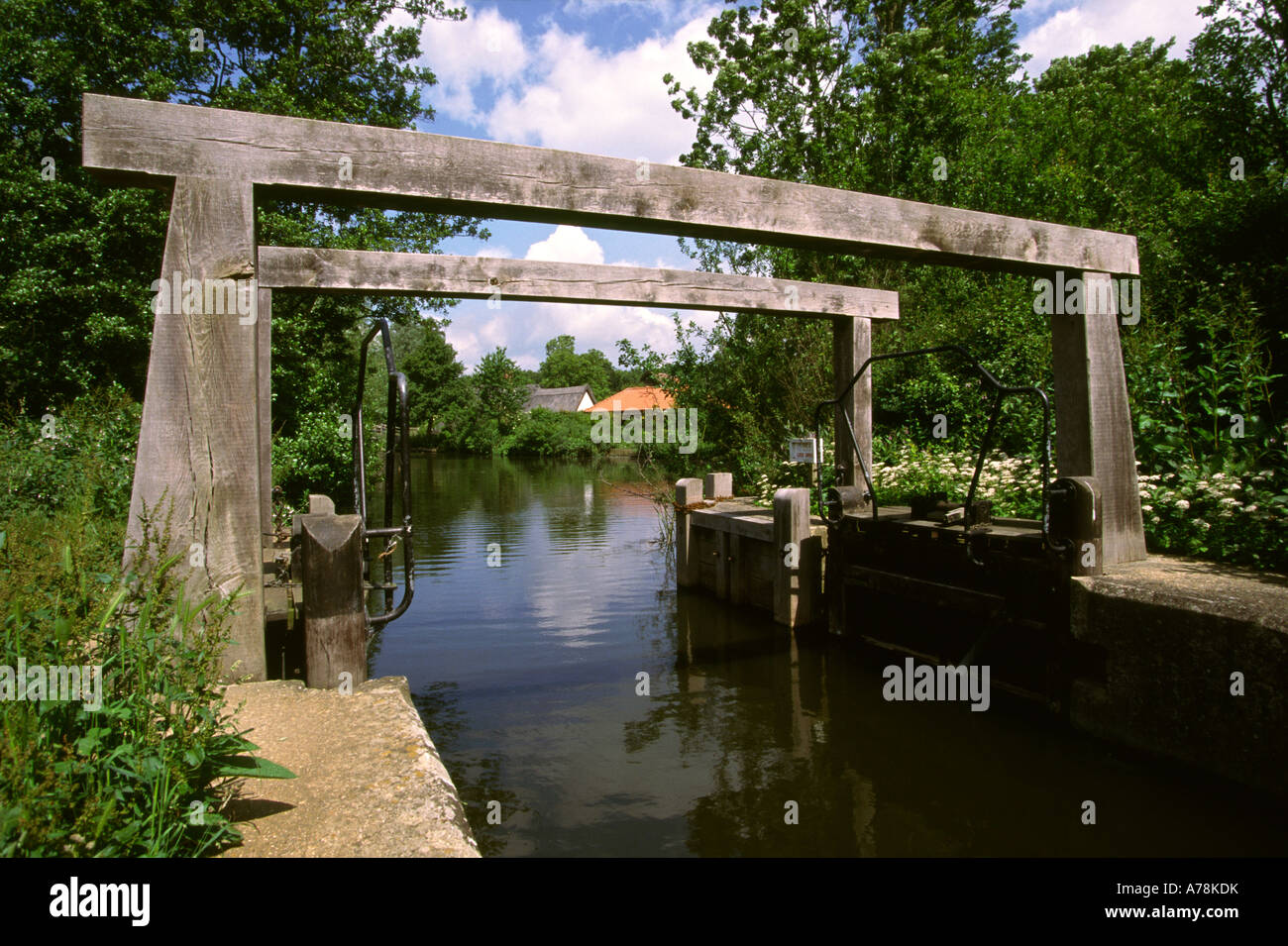 UK Essex Flatford Mill dry dock site of John Constables painting Boatbuilding Stock Photo
