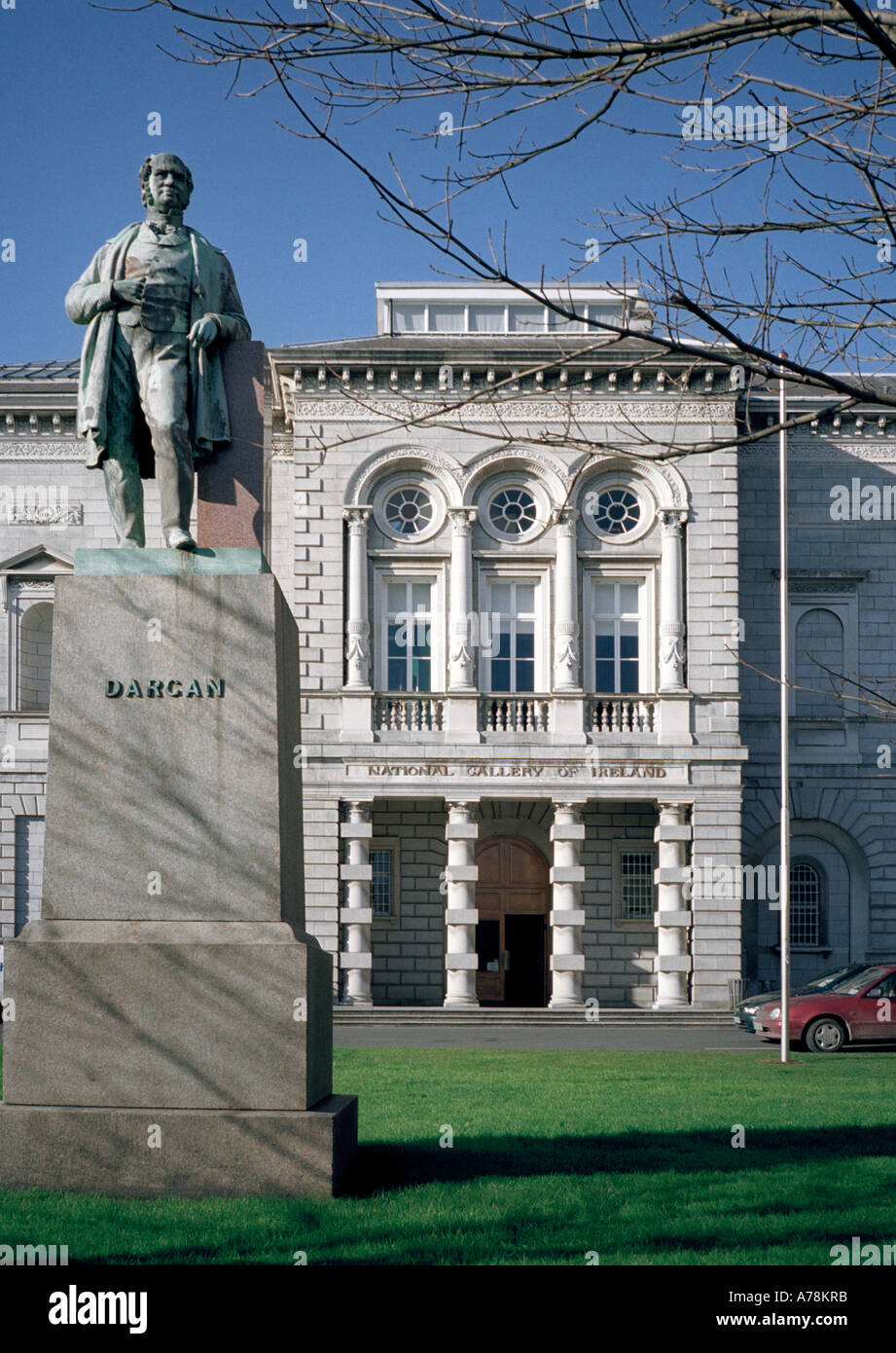 A view of the front elevation of the National gallery of Art on Merrion Square, Dublin Stock Photo