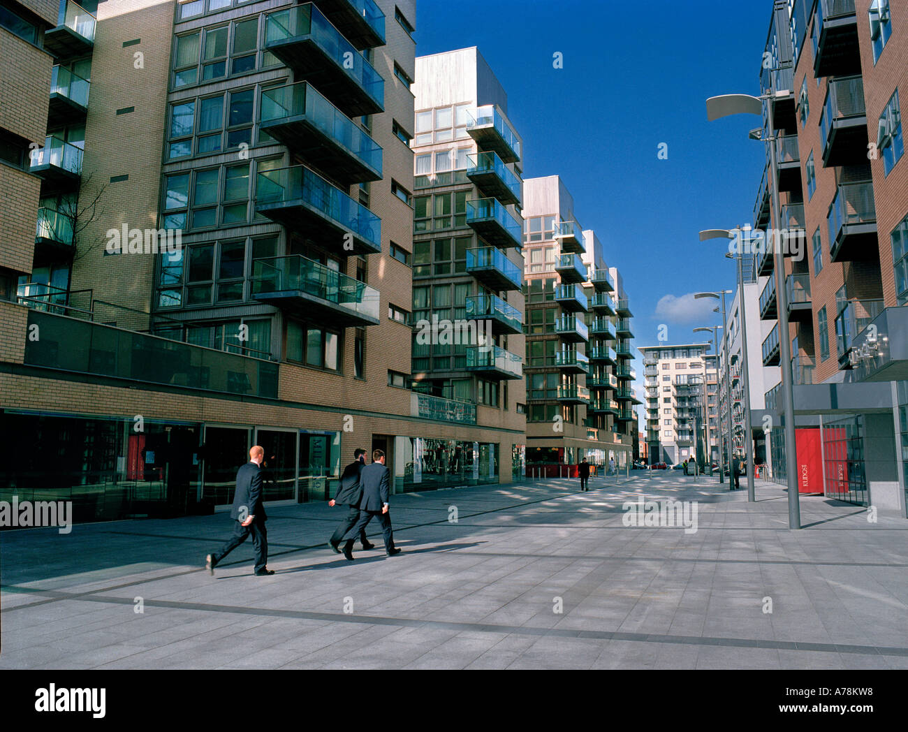 The urban landscape of the International Financial Services Centre, Dublin, Ireland Stock Photo