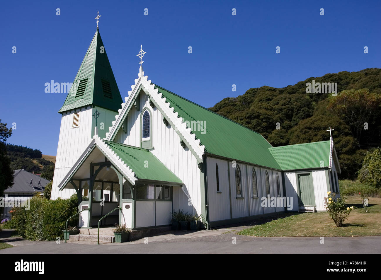Akaroa catholic church hi-res stock photography and images - Alamy