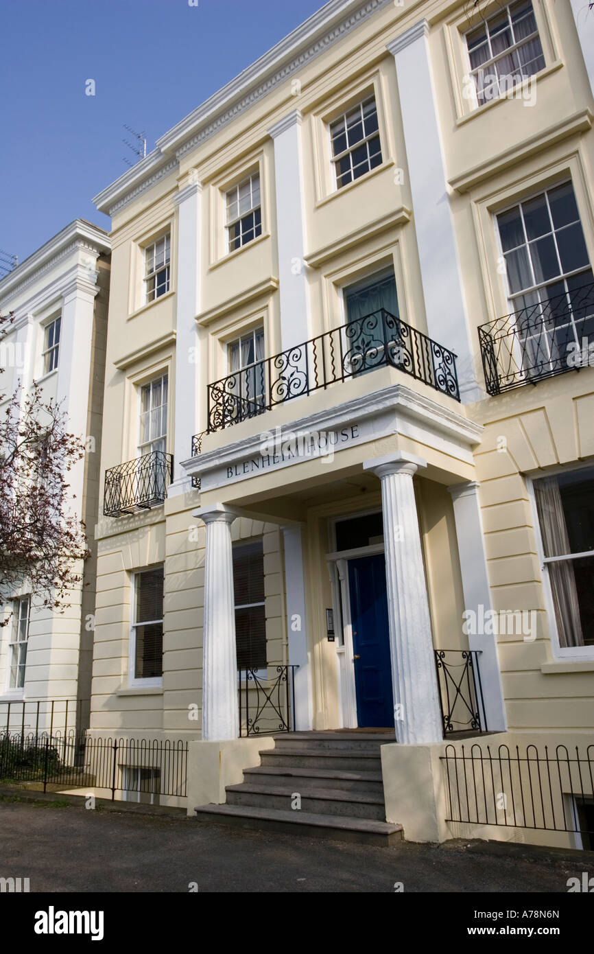 Attractively restored Regency terrace houses painted in cream with