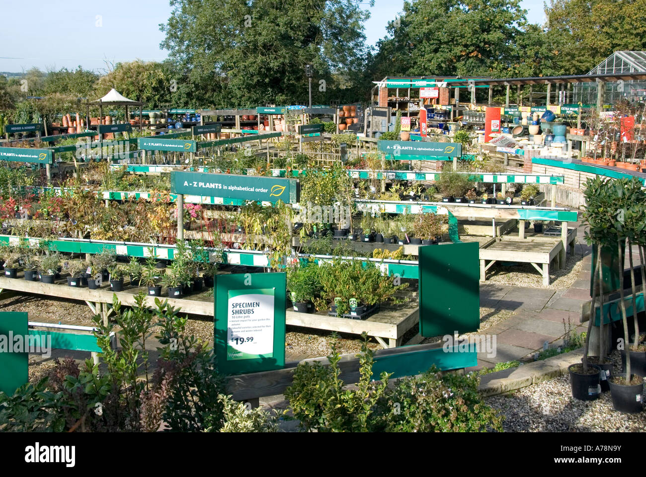 Garden Centre supermarket with broad range of self selection plants