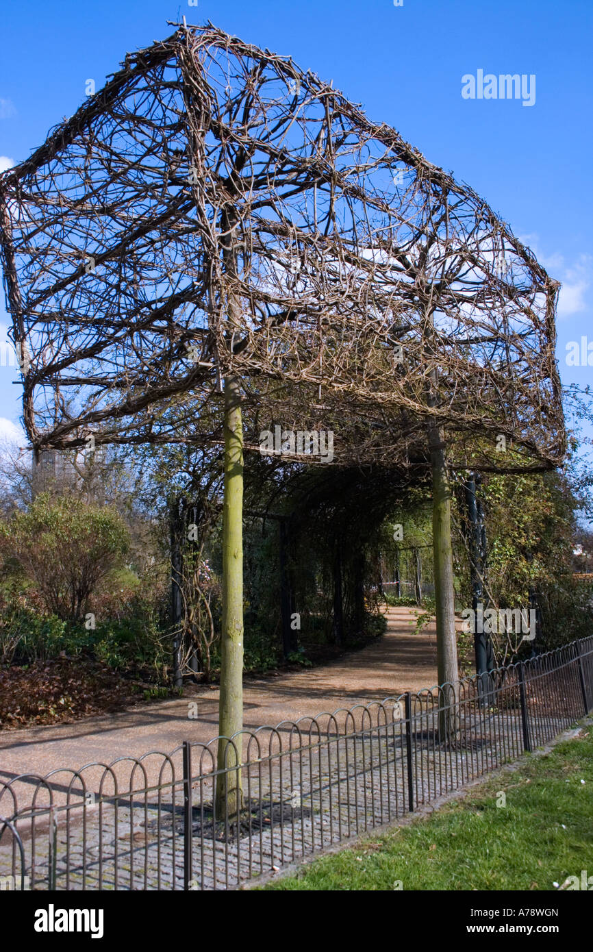 TRELLIS PATH. Entrance to section of a trellis walk, near the perimeter