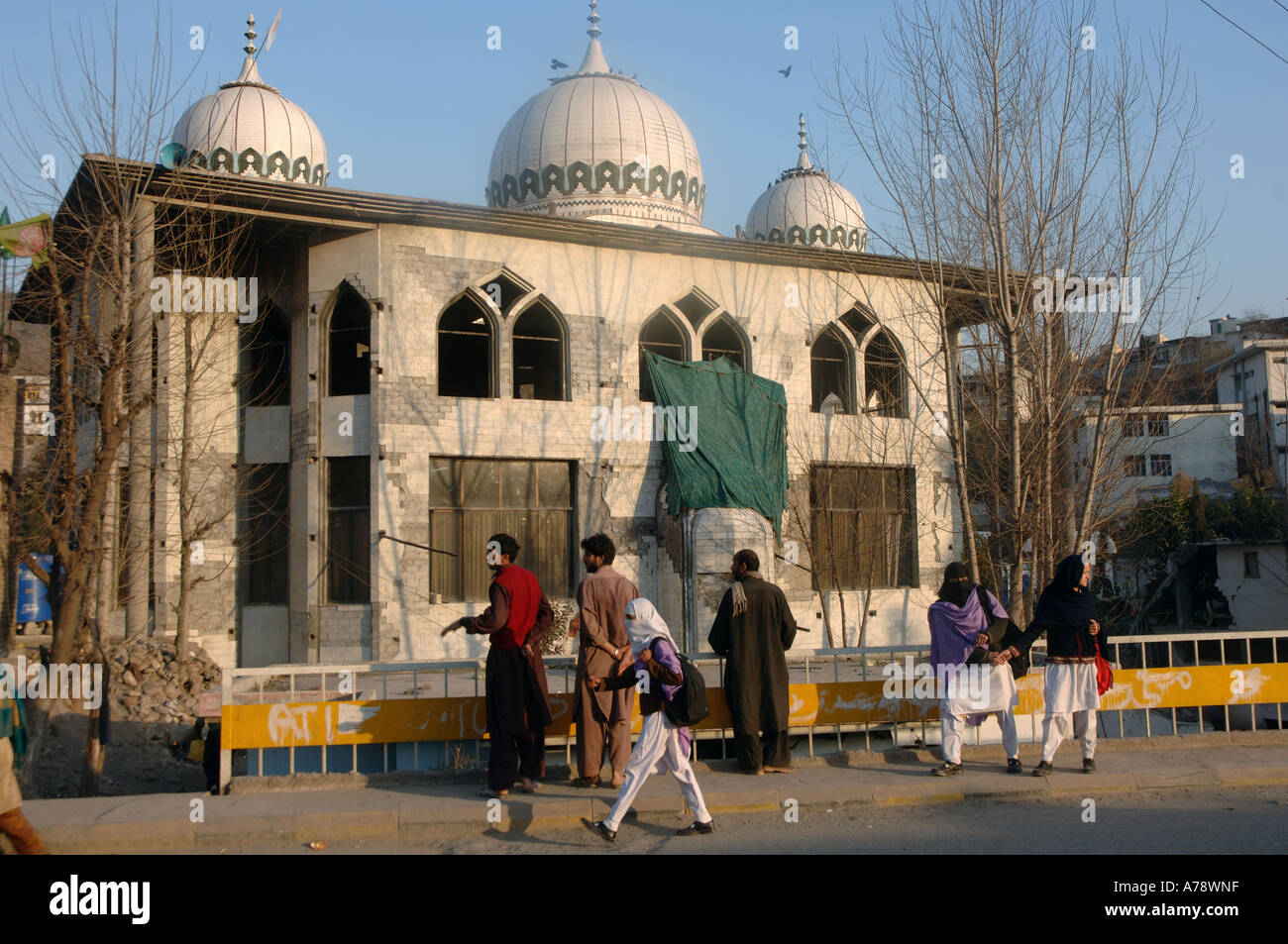 Mosque in Muzaffarabad, Pakistan administered Kashmir. Stock Photo