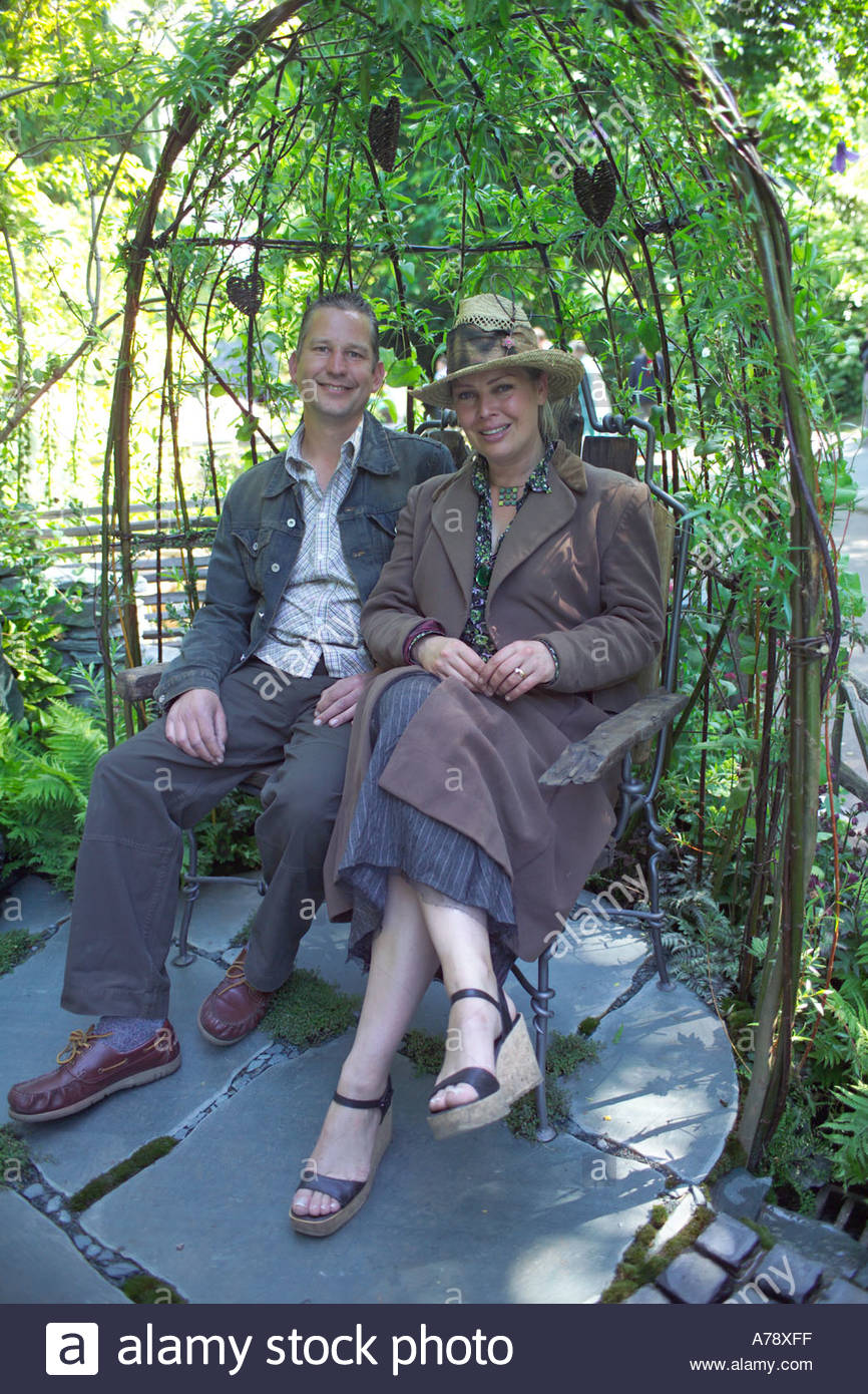 kim wilde and richard lucas sitting in a willow gazebo in their cumbrian fellside garden at - Wilde Garden kim wilde and richard lucas sitting in a willow gazebo in their cumbrian fellside garden at - Wilde Garden