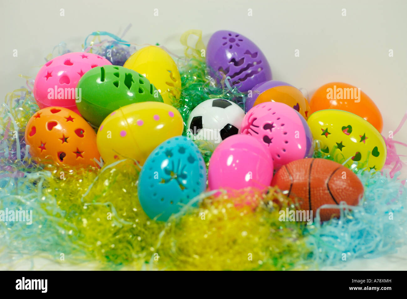 Plastic Easter Eggs Stock Photo Alamy