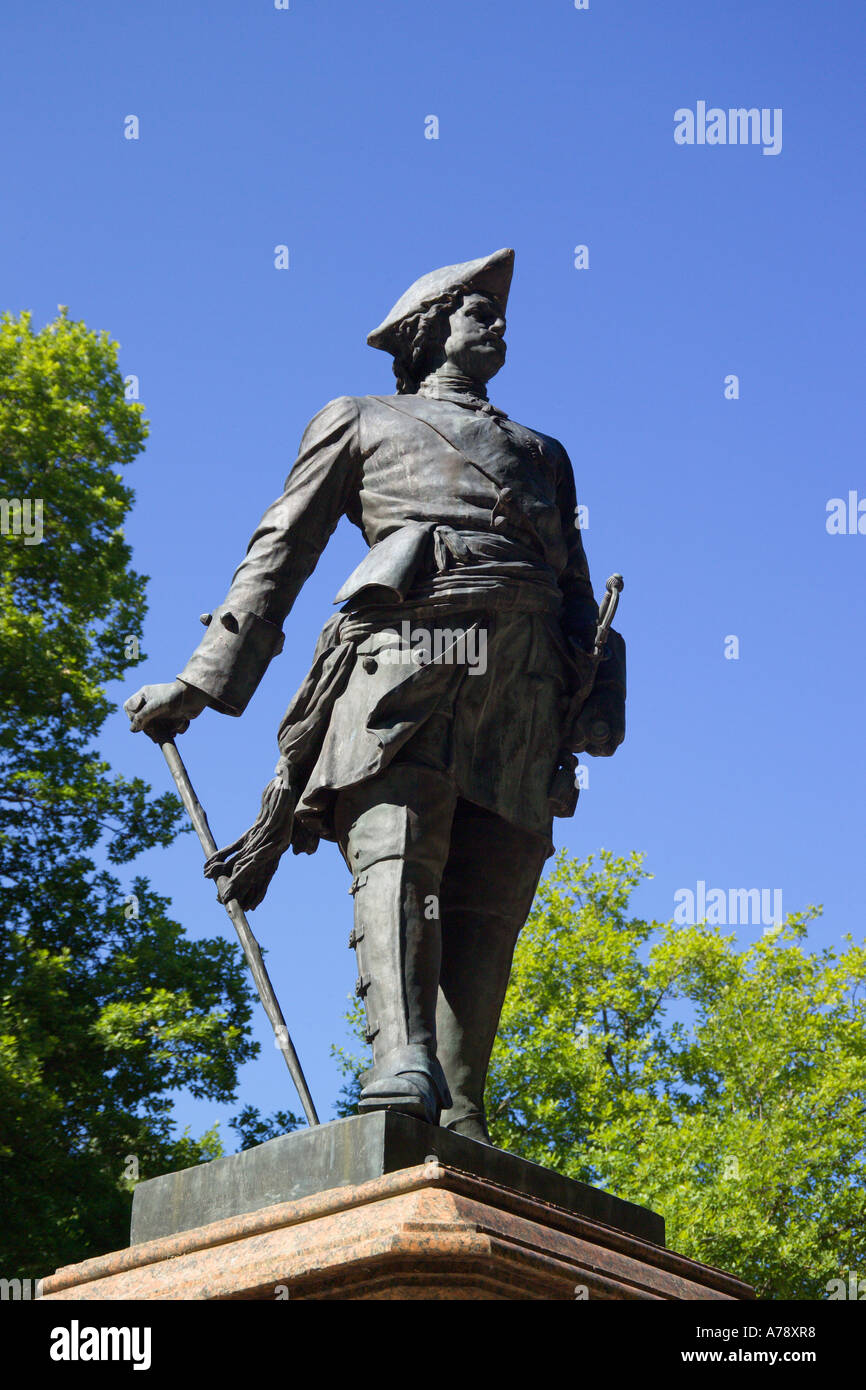 Statue of Peter the Great in the gardens of Peterhof Palace St