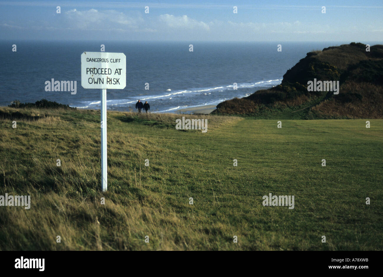Dangerous Cliffs At Cromer Norfolk Stock Photo Alamy