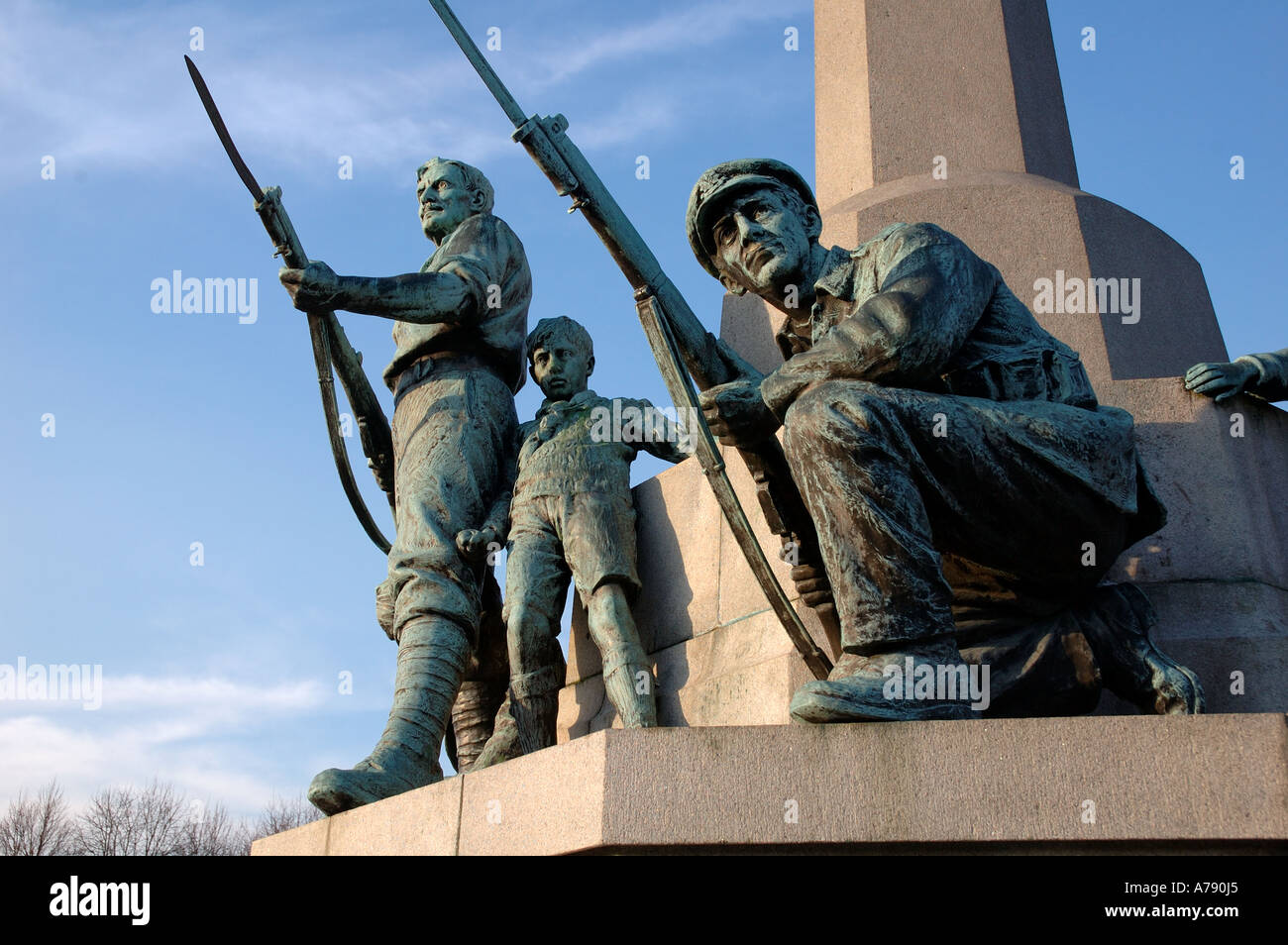 British Soldiers on the War Memorial at Port Sunlight Wirral UK Stock Photo