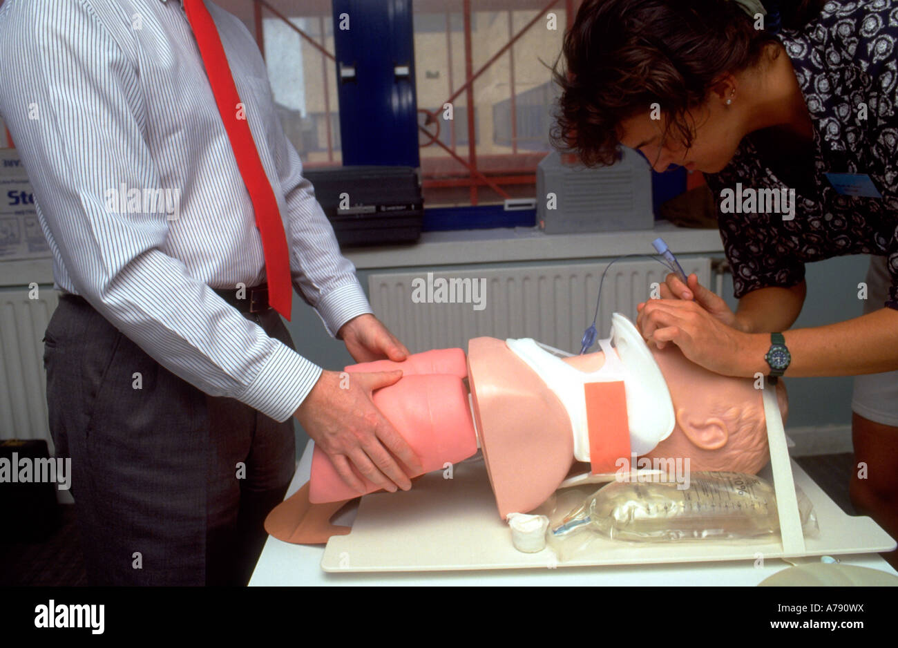 A photograph of a candidate on an advanced trauma life support (ATLS ...