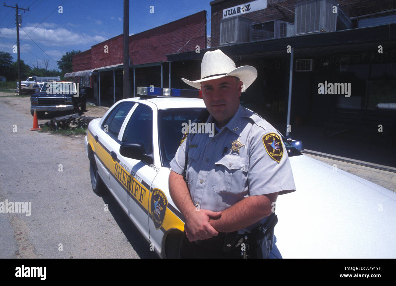 A Caldwell County Sheriff in the small town of Maxwell Texas Stock Photo Alamy