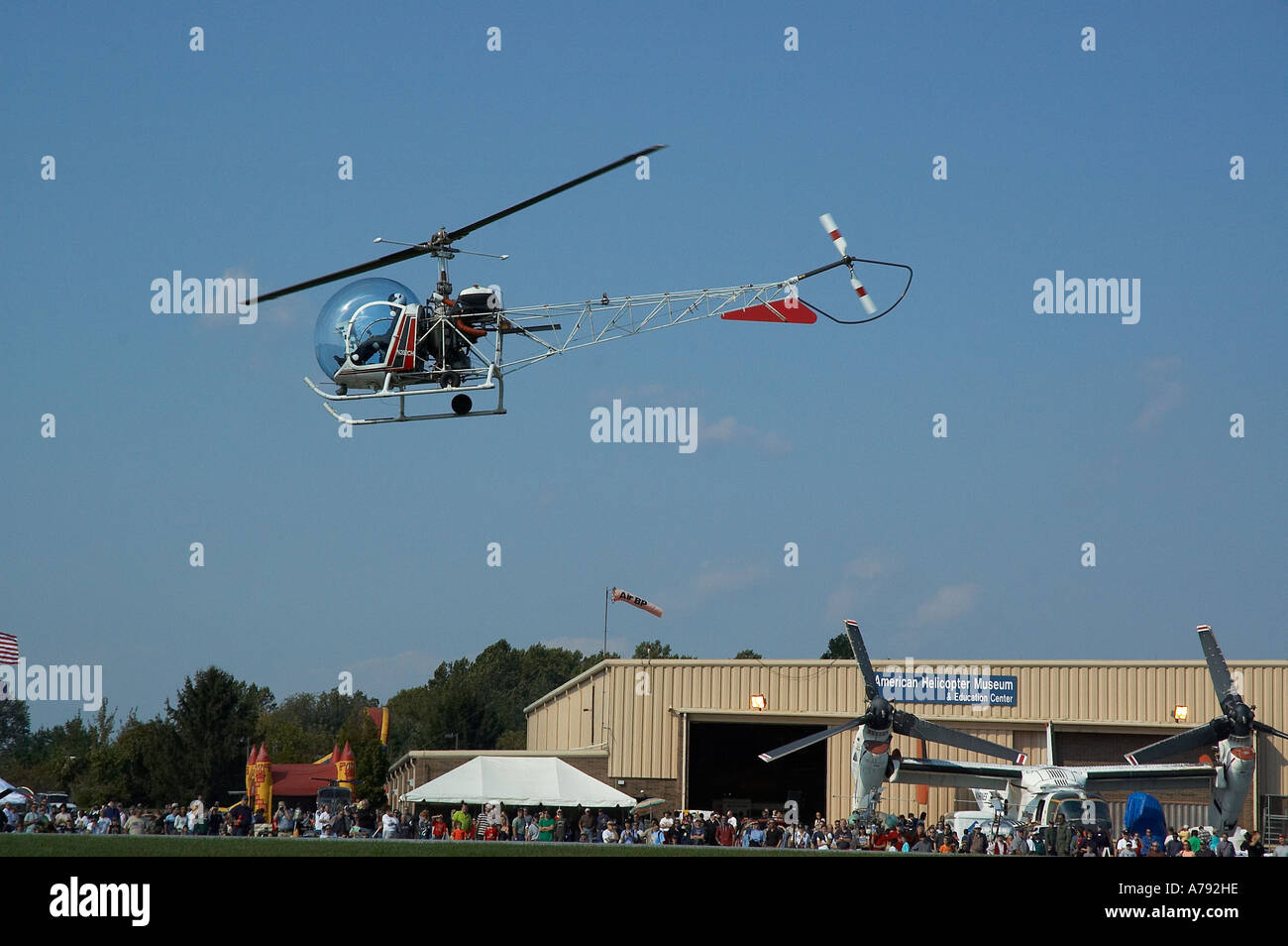 Bell 47 Helicopter Stock Photo