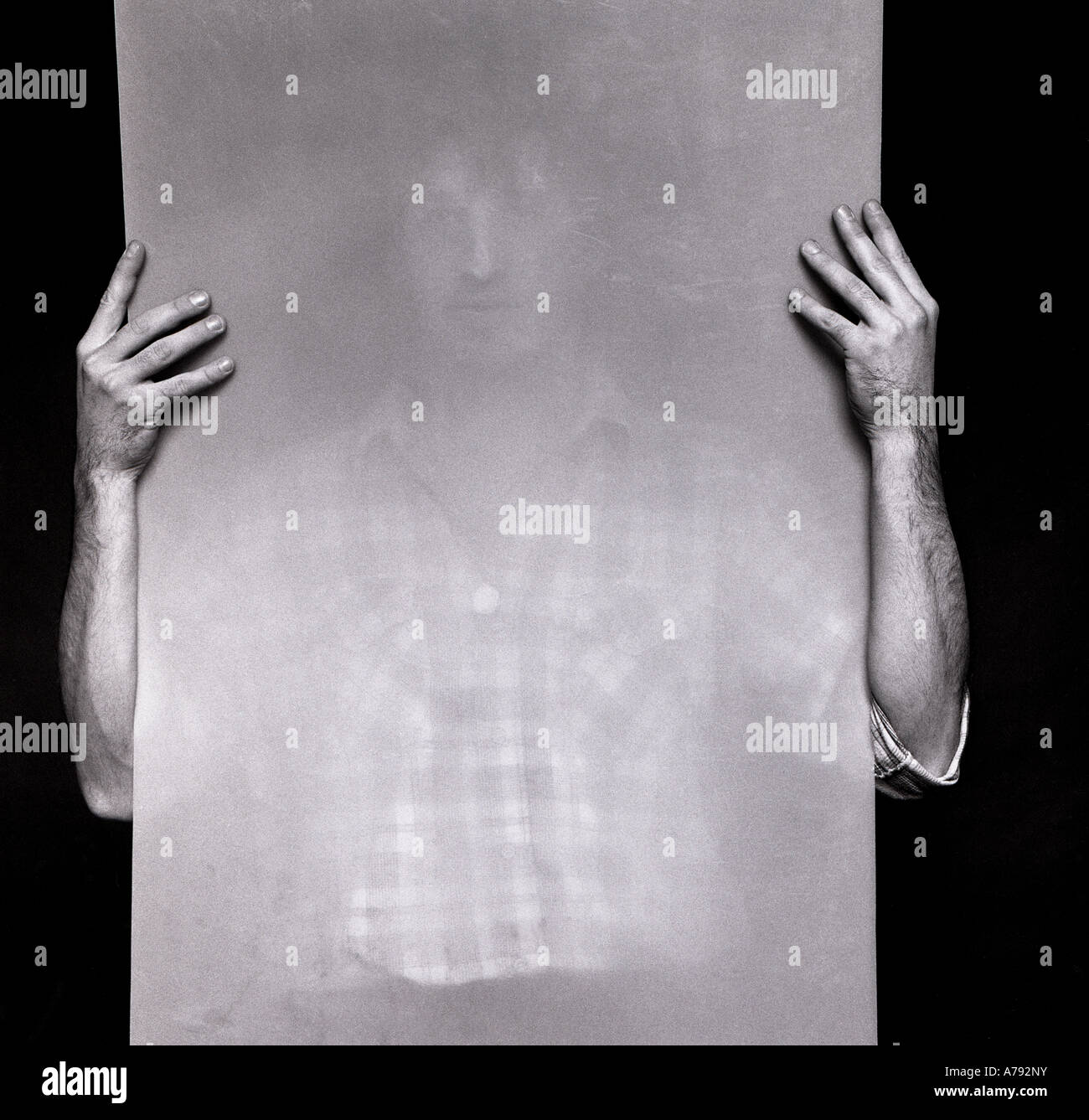 Hiding man Stock Photo