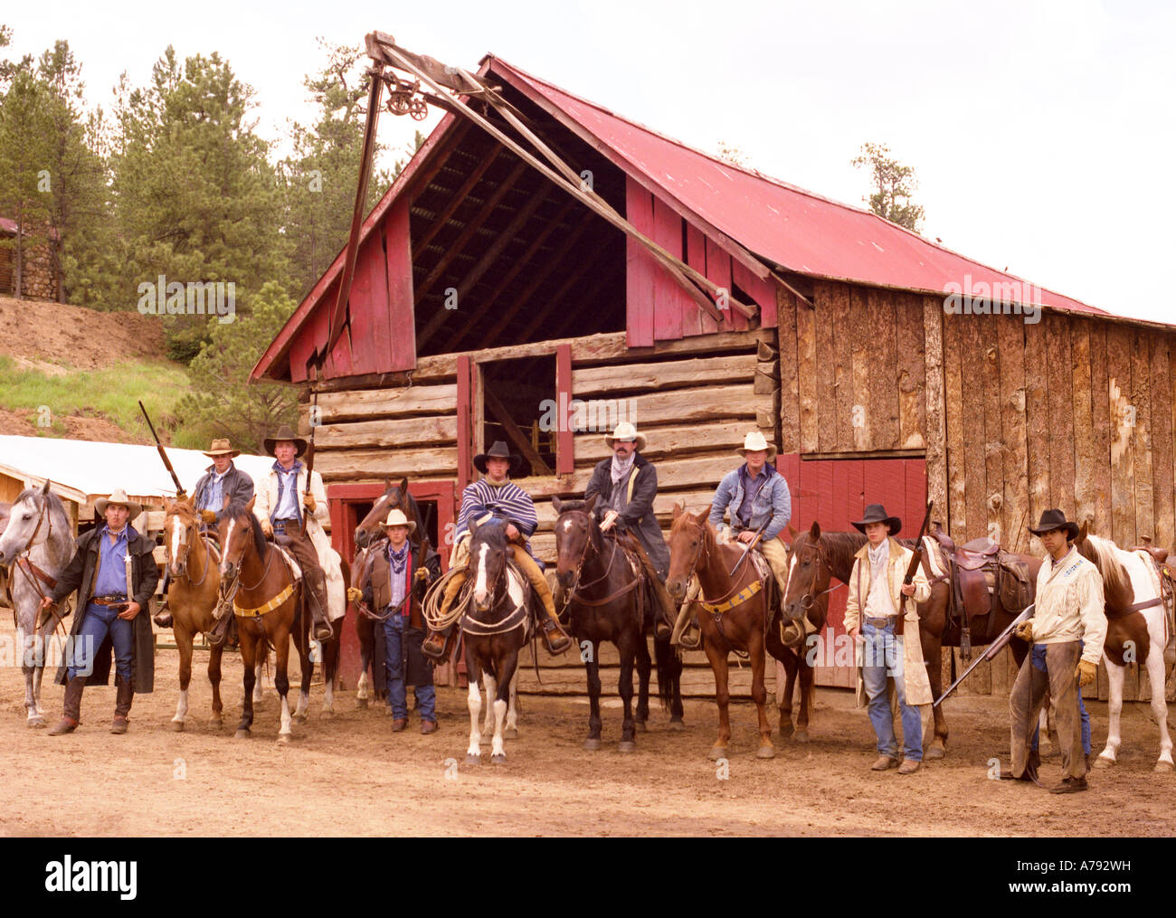Ranch hands or cowboys at a Colorado guest dude ranch Stock Photo Alamy