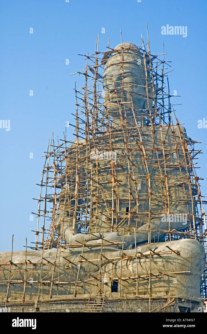 Enormous new Buddha statue under construction in Amaravati India Stock Photo