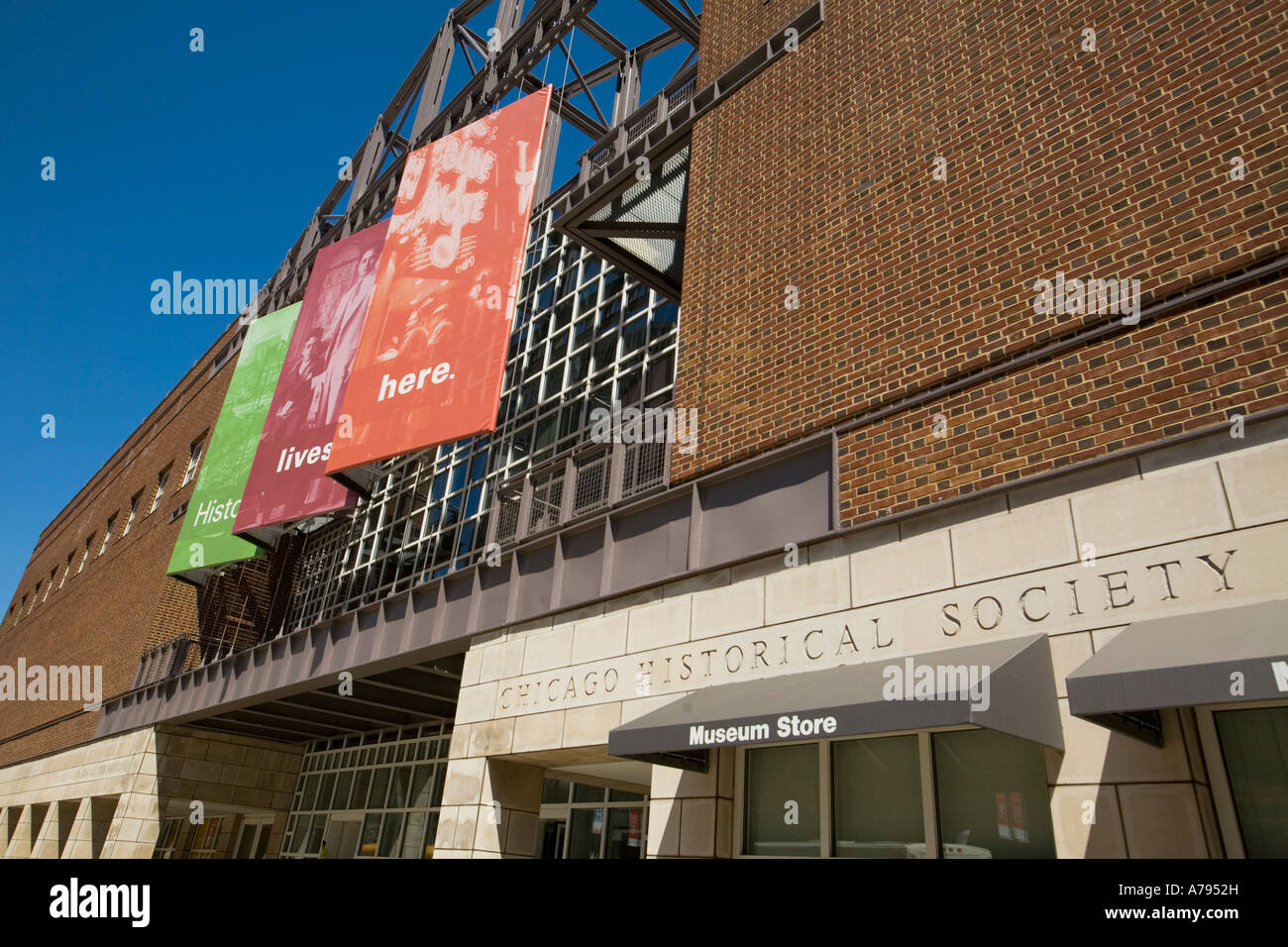 CHICAGO Illinois Exterior of Chicago Historical Society museum sign